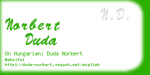 norbert duda business card